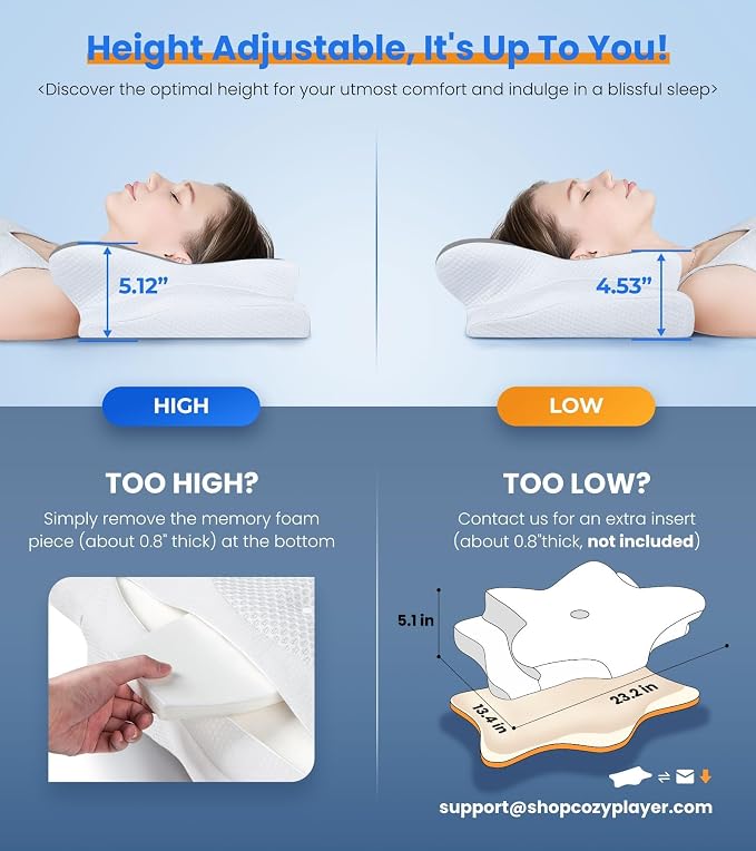 AeroRest™ - Adjustable Memory Foam Cervical Pillow