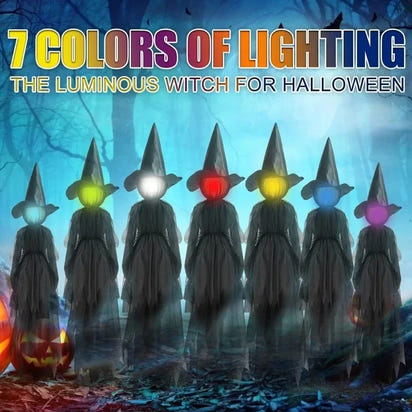 WickedWitches™ - 3 Glowing Pumpkin Witches