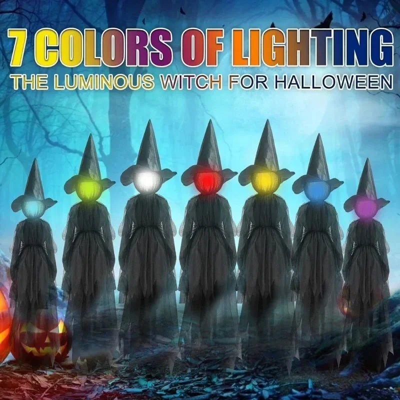 WickedWitches™ - 3 Glowing Pumpkin Witches