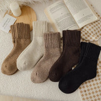 Women's Winter Crew Socks | Thick Terry & Fleece Lined | Warm Snow Socks in Melange Colors