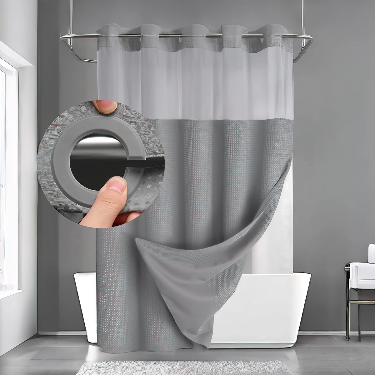 Velixir™ - No-Hook Shower Curtain